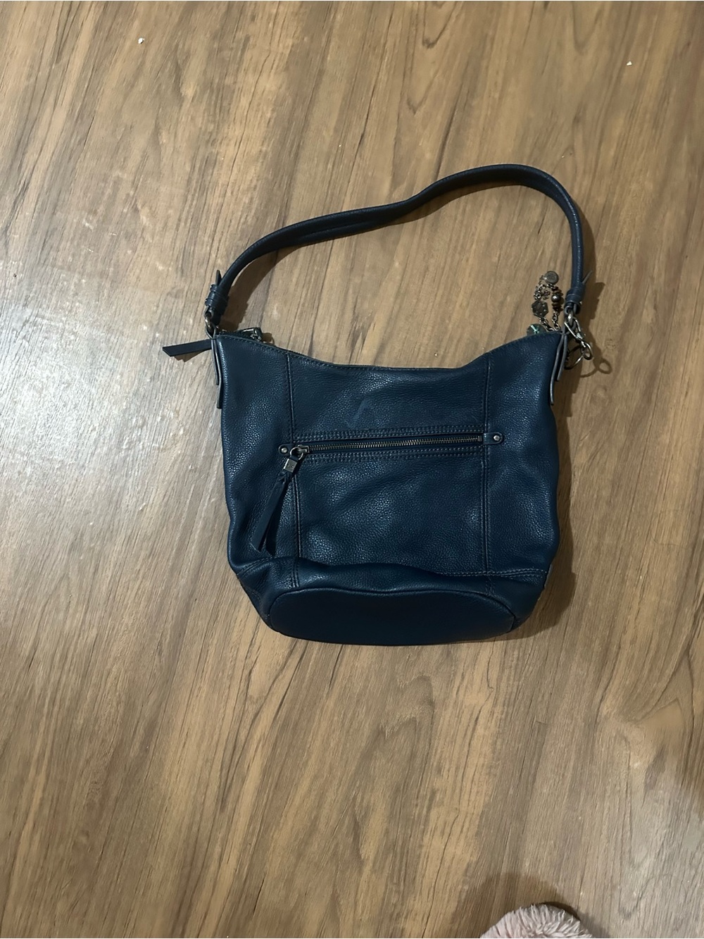 Saks Fifth Avenue Navy Leather Shoulder Bag